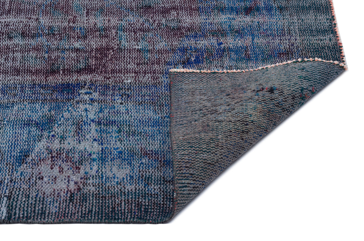 Distressed Blue Over Dyed Vintage Rug 5&#39;9&#39;&#39; x 9&#39;6&#39;&#39; ft 175 x 289 cm
