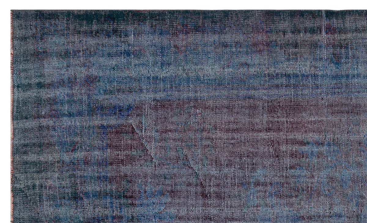 Distressed Blue Over Dyed Vintage Rug 5&#39;9&#39;&#39; x 9&#39;6&#39;&#39; ft 175 x 289 cm