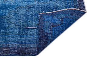 Traditional Design Blue Over Dyed Vintage Rug 4'9'' x 8'5'' ft 146 x 257 cm
