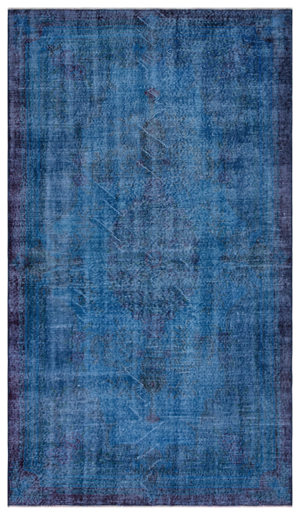 Traditional Design Blue Over Dyed Vintage Rug 4&#39;9&#39;&#39; x 8&#39;5&#39;&#39; ft 146 x 257 cm