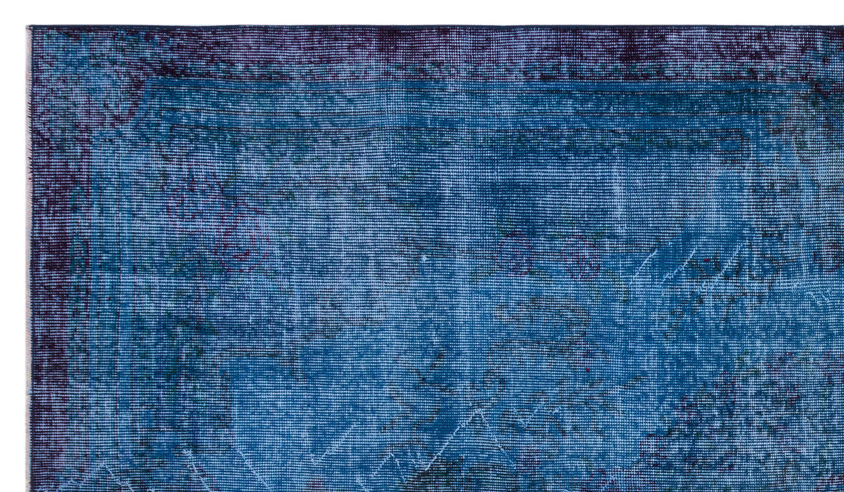 Traditional Design Blue Over Dyed Vintage Rug 4&#39;9&#39;&#39; x 8&#39;5&#39;&#39; ft 146 x 257 cm