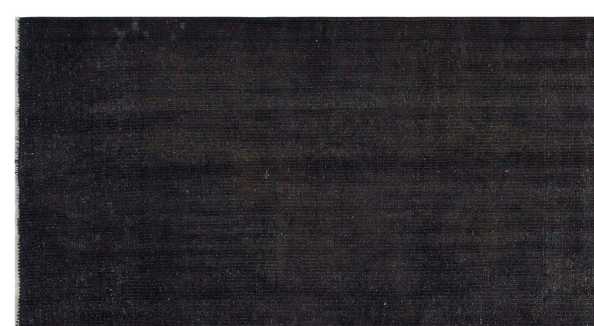 Black Over Dyed Vintage Rug 5'2'' x 9'8'' ft 158 x 294 cm