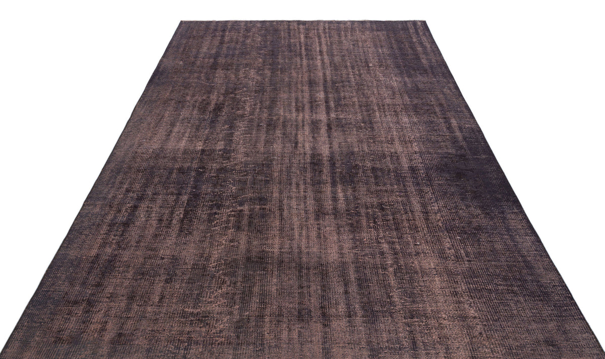 Brown Over Dyed Vintage Rug 5&#39;11&#39;&#39; x 9&#39;0&#39;&#39; ft 181 x 275 cm