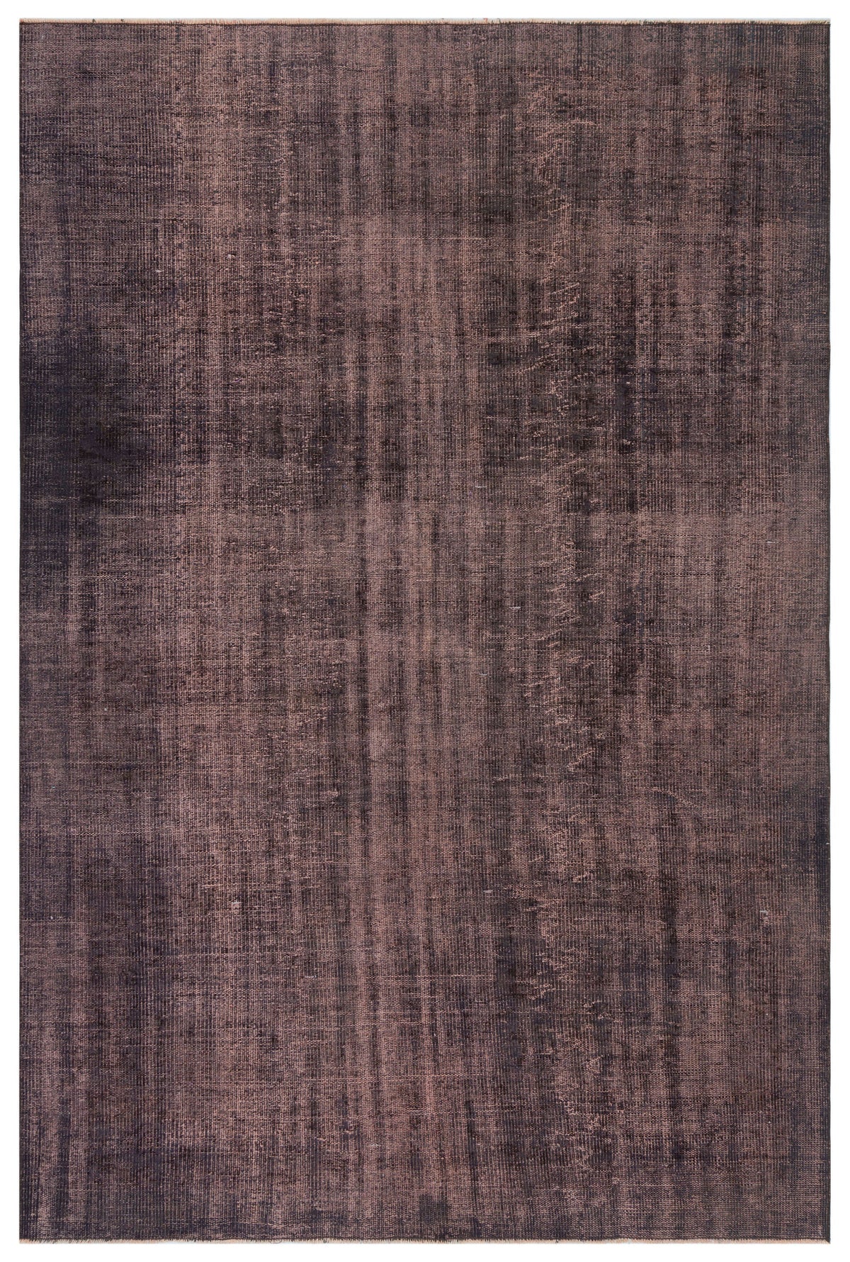 Brown Over Dyed Vintage Rug 5&#39;11&#39;&#39; x 9&#39;0&#39;&#39; ft 181 x 275 cm