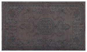 Brown Over Dyed Vintage Rug 5'1'' x 8'9'' ft 155 x 267 cm