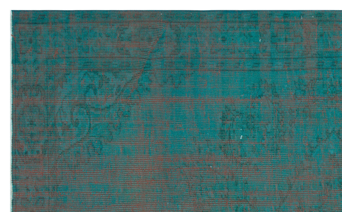 Turquoise  Over Dyed Vintage Rug 5&#39;10&#39;&#39; x 9&#39;4&#39;&#39; ft 179 x 285 cm