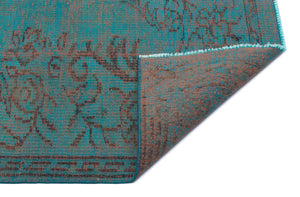 Traditional Design Blue Over Dyed Vintage Rug 5'2'' x 8'6'' ft 157 x 260 cm