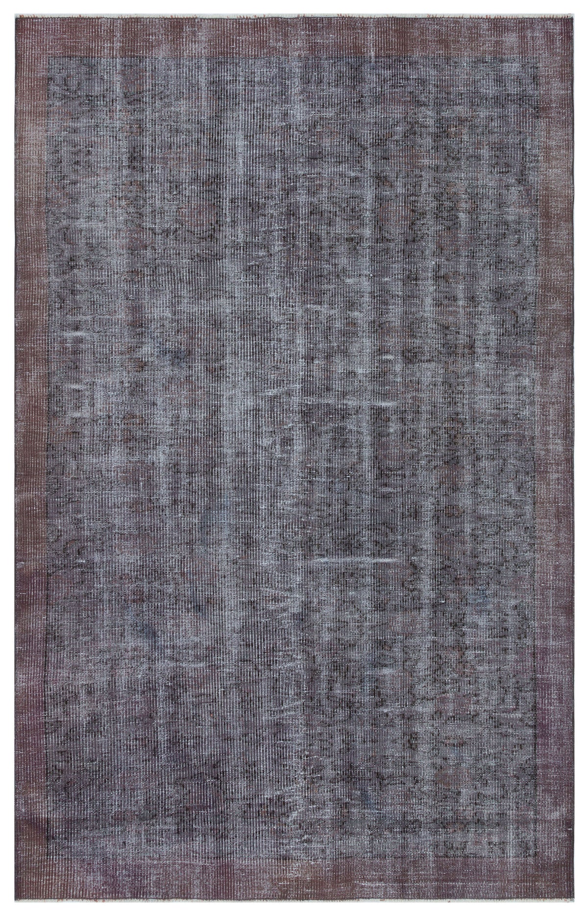 Gray Over Dyed Vintage Rug 5&#39;2&#39;&#39; x 8&#39;1&#39;&#39; ft 157 x 247 cm
