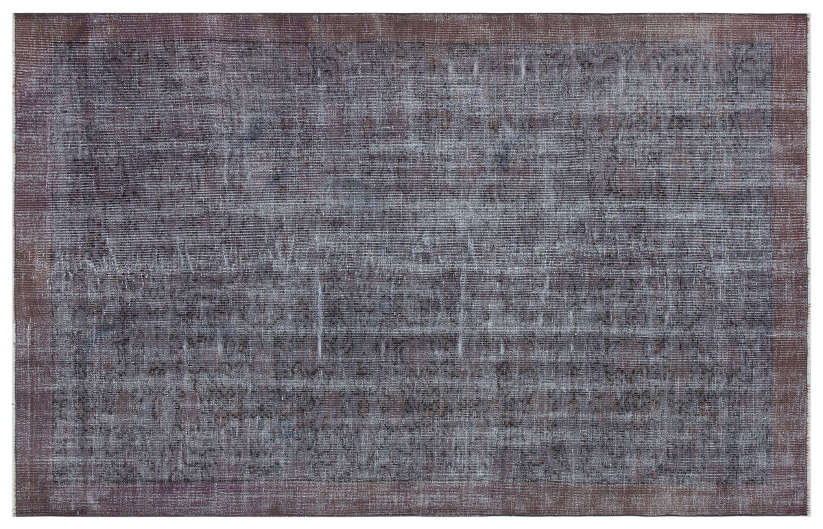 Gray Over Dyed Vintage Rug 5&#39;2&#39;&#39; x 8&#39;1&#39;&#39; ft 157 x 247 cm