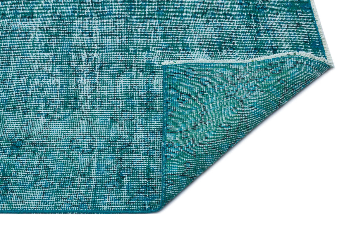 Turquoie Over Dyed Vintage Rug 5&#39;5&#39;&#39; x 8&#39;7&#39;&#39; ft 166 x 261 cm