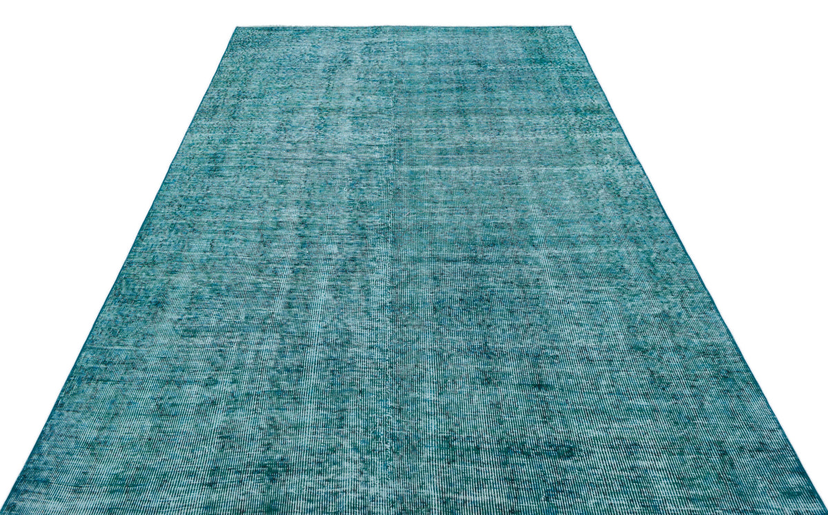 Turquoie Over Dyed Vintage Rug 5&#39;5&#39;&#39; x 8&#39;7&#39;&#39; ft 166 x 261 cm