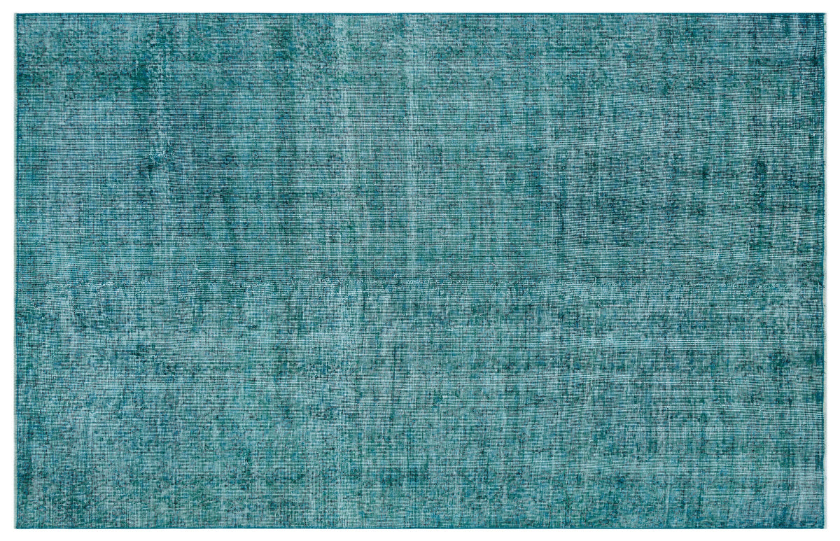 Turquoie Over Dyed Vintage Rug 5&#39;5&#39;&#39; x 8&#39;7&#39;&#39; ft 166 x 261 cm