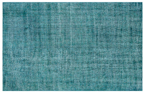 Turquoie Over Dyed Vintage Rug 5'5'' x 8'7'' ft 166 x 261 cm