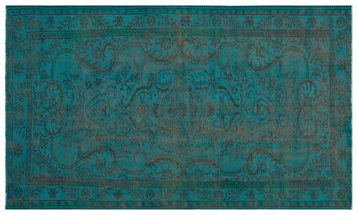 Traditional Design Blue Over Dyed Vintage Rug 4&#39;11&#39;&#39; x 8&#39;5&#39;&#39; ft 150 x 256 cm