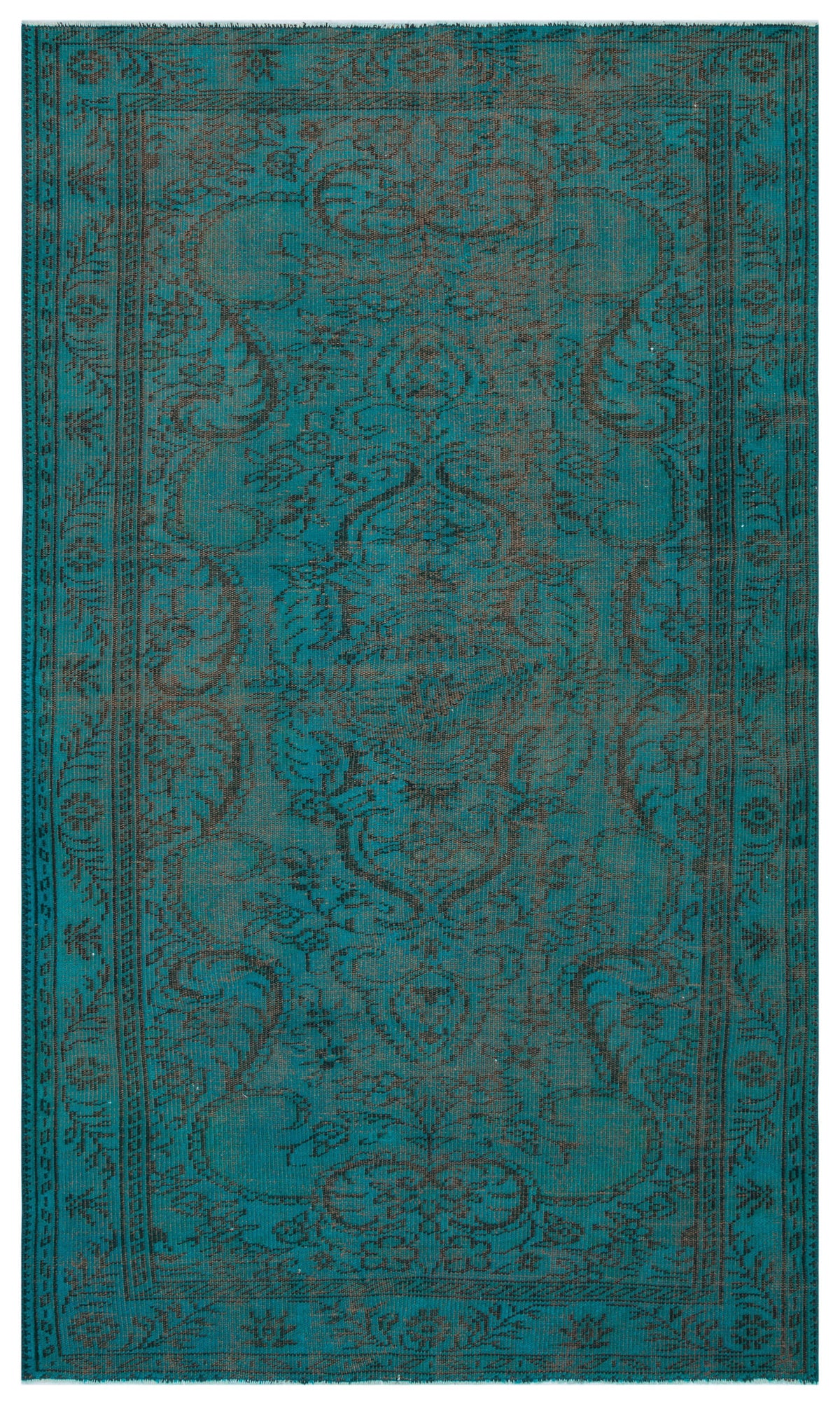 Traditional Design Blue Over Dyed Vintage Rug 4&#39;11&#39;&#39; x 8&#39;5&#39;&#39; ft 150 x 256 cm