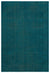 Retro Design Turquoise Over Dyed Vintage Rug 6'3'' x 9'2'' ft 190 x 280 cm