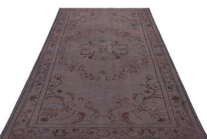 Gray Over Dyed Vintage Rug 5'0'' x 8'1'' ft 153 x 246 cm