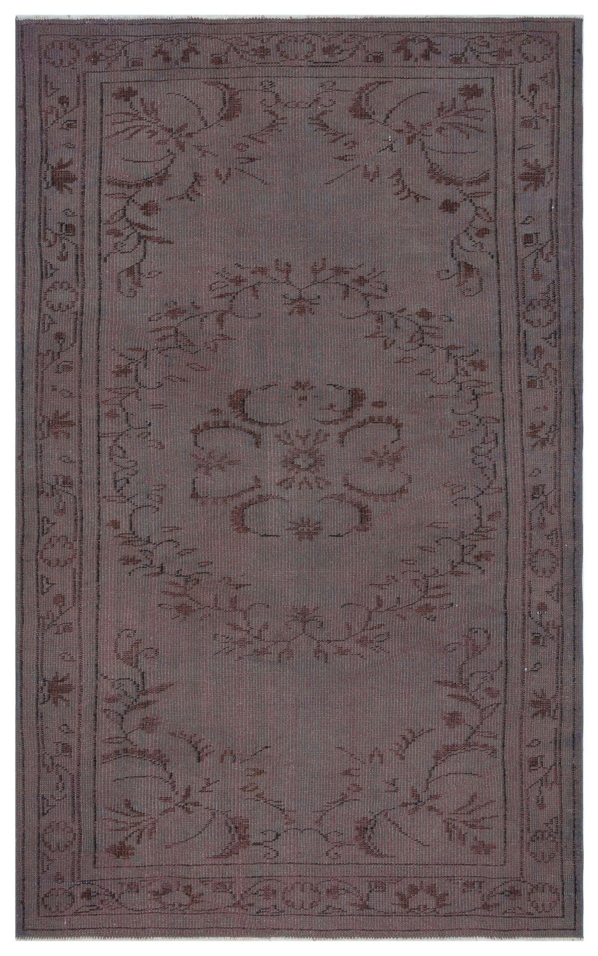 Gray Over Dyed Vintage Rug 5&#39;0&#39;&#39; x 8&#39;1&#39;&#39; ft 153 x 246 cm