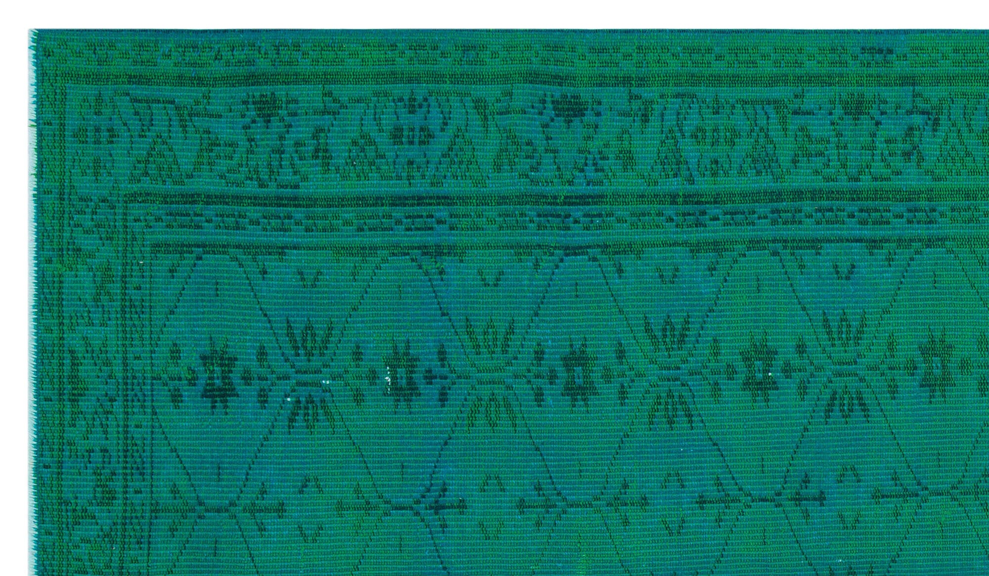 Retro Design Turquoise Over Dyed Vintage Rug 5'1'' x 8'7'' ft 154 x 261 cm