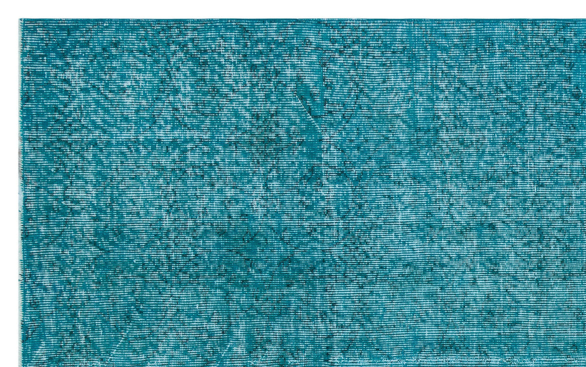 Turquoise Over Dyed Vintage Rug 4&#39;9&#39;&#39; x 7&#39;10&#39;&#39; ft 145 x 239 cm