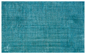 Turquoise Over Dyed Vintage Rug 4'9'' x 7'10'' ft 145 x 239 cm