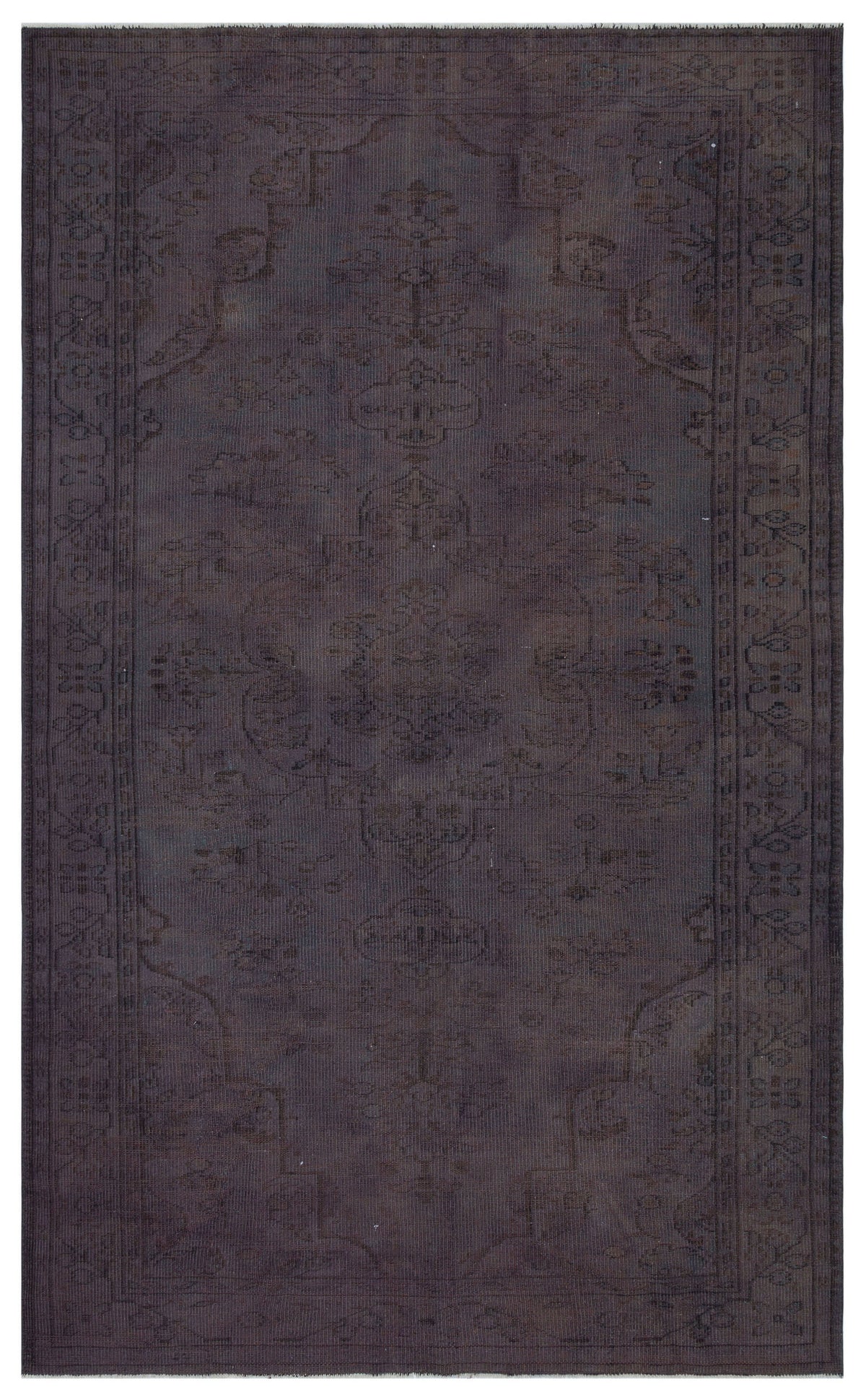 Gray Over Dyed Vintage Rug 6&#39;1&#39;&#39; x 10&#39;0&#39;&#39; ft 185 x 305 cm