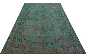Traditional Design Stone Blue Over Dyed Vintage Rug 5'6'' x 8'8'' ft 168 x 263 cm