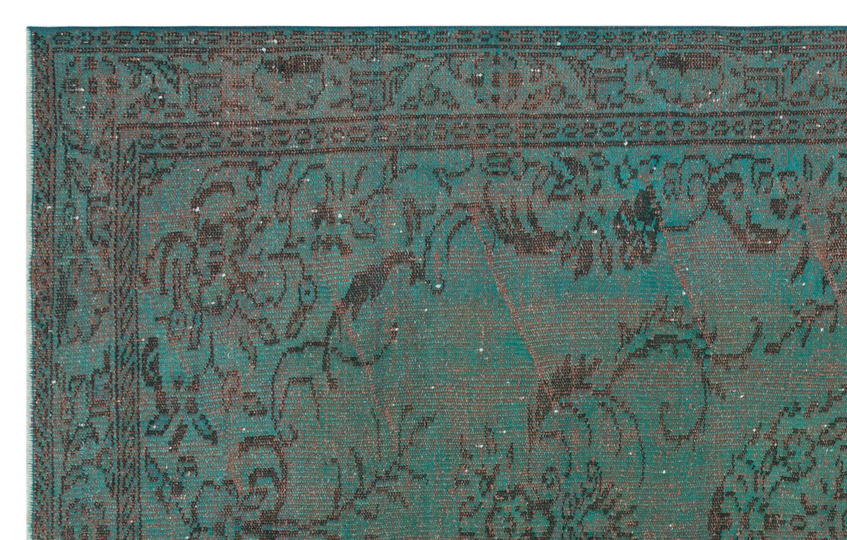 Traditional Design Stone Blue Over Dyed Vintage Rug 5&#39;6&#39;&#39; x 8&#39;8&#39;&#39; ft 168 x 263 cm