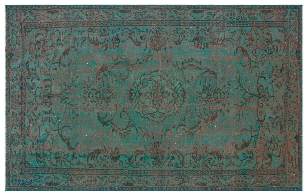 Traditional Design Stone Blue Over Dyed Vintage Rug 5'6'' x 8'8'' ft 168 x 263 cm