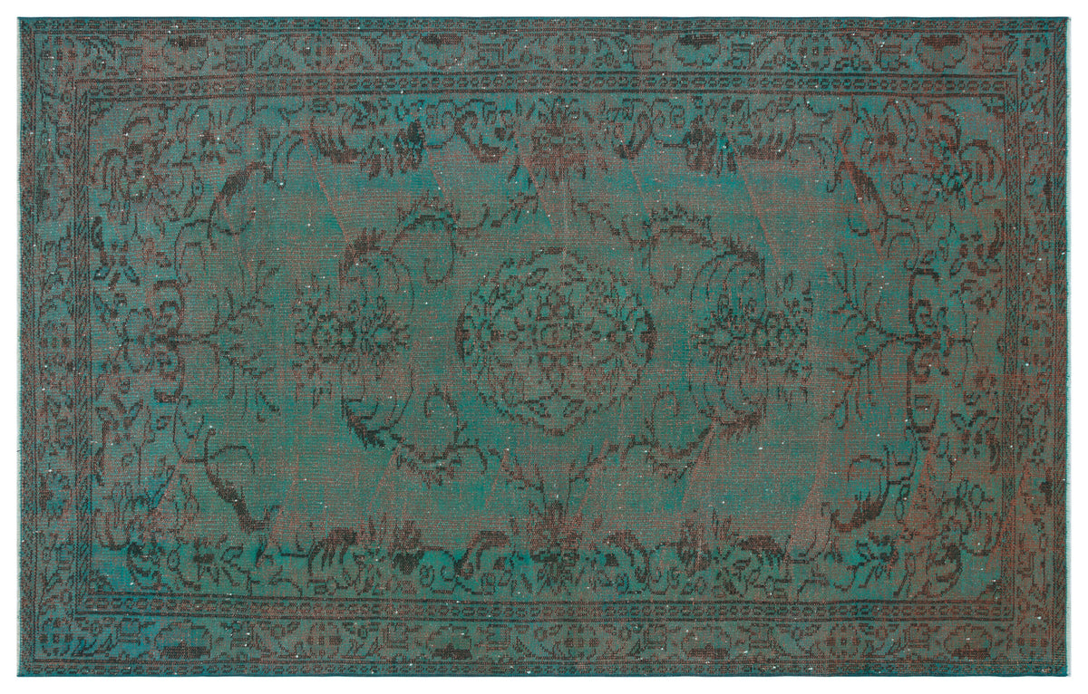 Traditional Design Stone Blue Over Dyed Vintage Rug 5&#39;6&#39;&#39; x 8&#39;8&#39;&#39; ft 168 x 263 cm