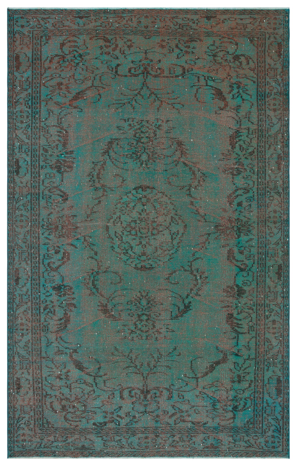 Traditional Design Stone Blue Over Dyed Vintage Rug 5&#39;6&#39;&#39; x 8&#39;8&#39;&#39; ft 168 x 263 cm
