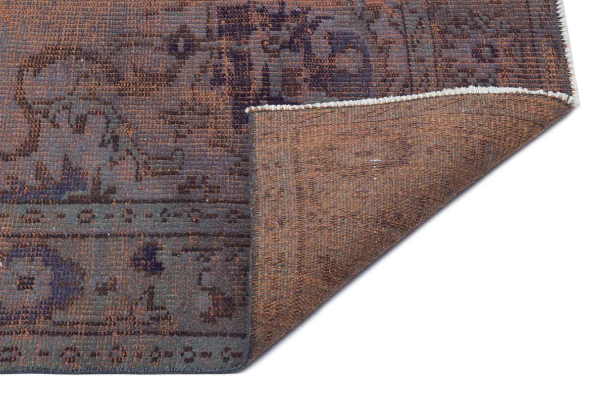 Brown Over Dyed Vintage Rug 5&#39;8&#39;&#39; x 9&#39;8&#39;&#39; ft 172 x 294 cm