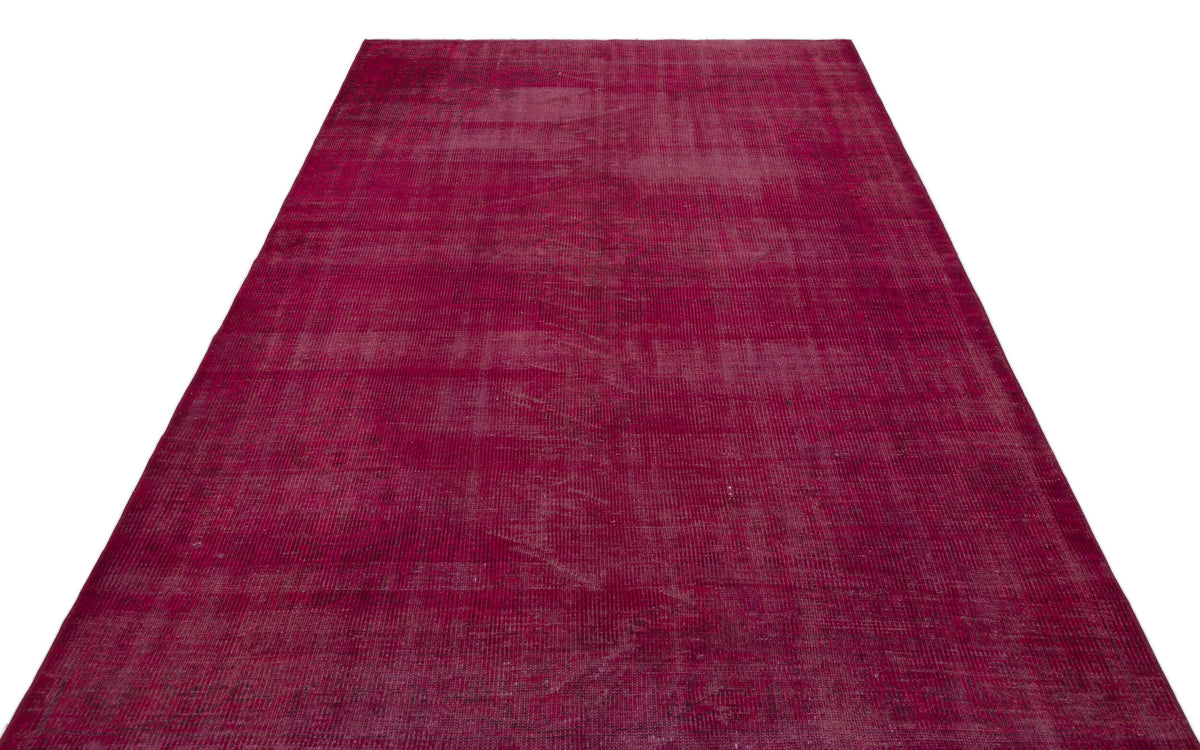Fuchsia Over Dyed Vintage Rug 5&#39;7&#39;&#39; x 8&#39;6&#39;&#39; ft 169 x 259 cm