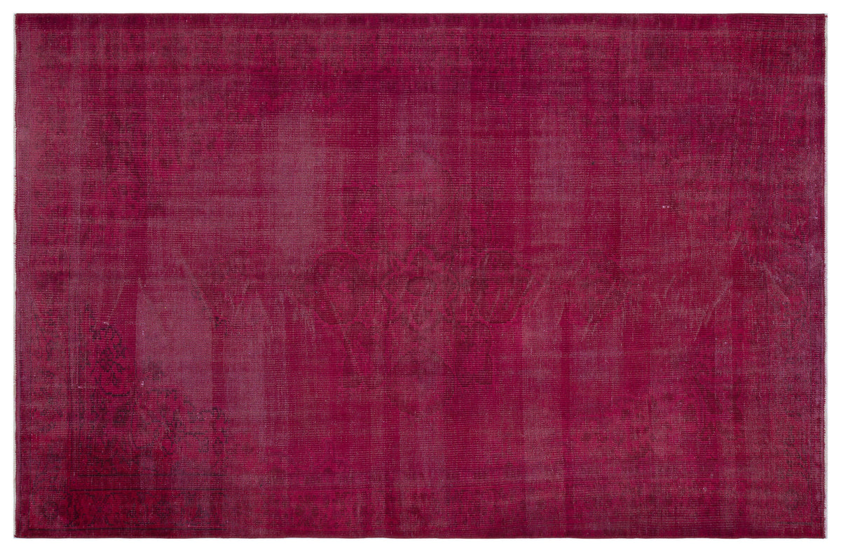 Fuchsia Over Dyed Vintage Rug 5&#39;7&#39;&#39; x 8&#39;6&#39;&#39; ft 169 x 259 cm