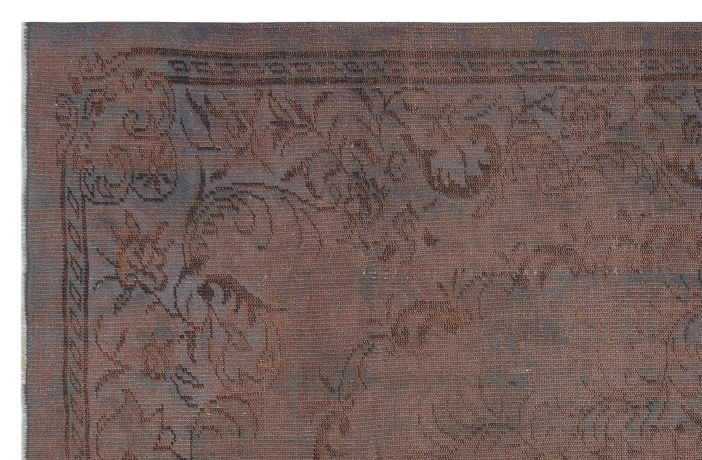Brown Over Dyed Rug I Traditional Design Rug | Turkish Rug | Hand Weaving Rug  | Bedroom Rug | Wool Rug | Vintage Rug | Tumbled Rug  | Naturel Rug | Boho Rug I 5'9'' x 8'7'' ft 174 x 262 cm