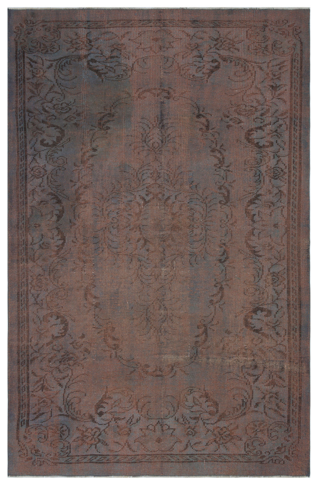 Brown Over Dyed Rug I Traditional Design Rug | Turkish Rug | Hand Weaving Rug  | Bedroom Rug | Wool Rug | Vintage Rug | Tumbled Rug  | Naturel Rug | Boho Rug I 5'9'' x 8'7'' ft 174 x 262 cm