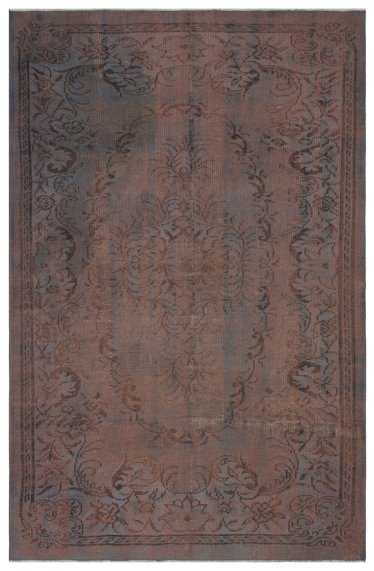 Brown Over Dyed Rug I Traditional Design Rug | Turkish Rug | Hand Weaving Rug  | Bedroom Rug | Wool Rug | Vintage Rug | Tumbled Rug  | Naturel Rug | Boho Rug I 5&#39;9&#39;&#39; x 8&#39;7&#39;&#39; ft 174 x 262 cm