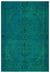 Traditional Design Turquoise Over Dyed Vintage Rug 5'10'' x 8'5'' ft 178 x 257 cm