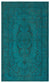 Traditional Design Turquoise Over Dyed Vintage Rug 5'1'' x 8'8'' ft 156 x 263 cm