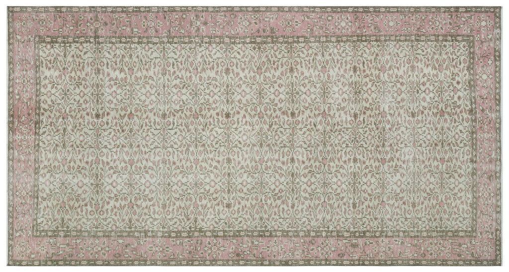 Beige Over Dyed Vintage Rug 5'0'' x 9'2'' ft 153 x 280 cm