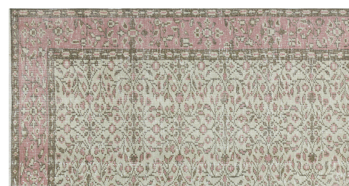 Beige Over Dyed Vintage Rug 5&#39;0&#39;&#39; x 9&#39;2&#39;&#39; ft 153 x 280 cm