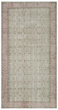 Beige Over Dyed Vintage Rug 5'0'' x 9'2'' ft 153 x 280 cm