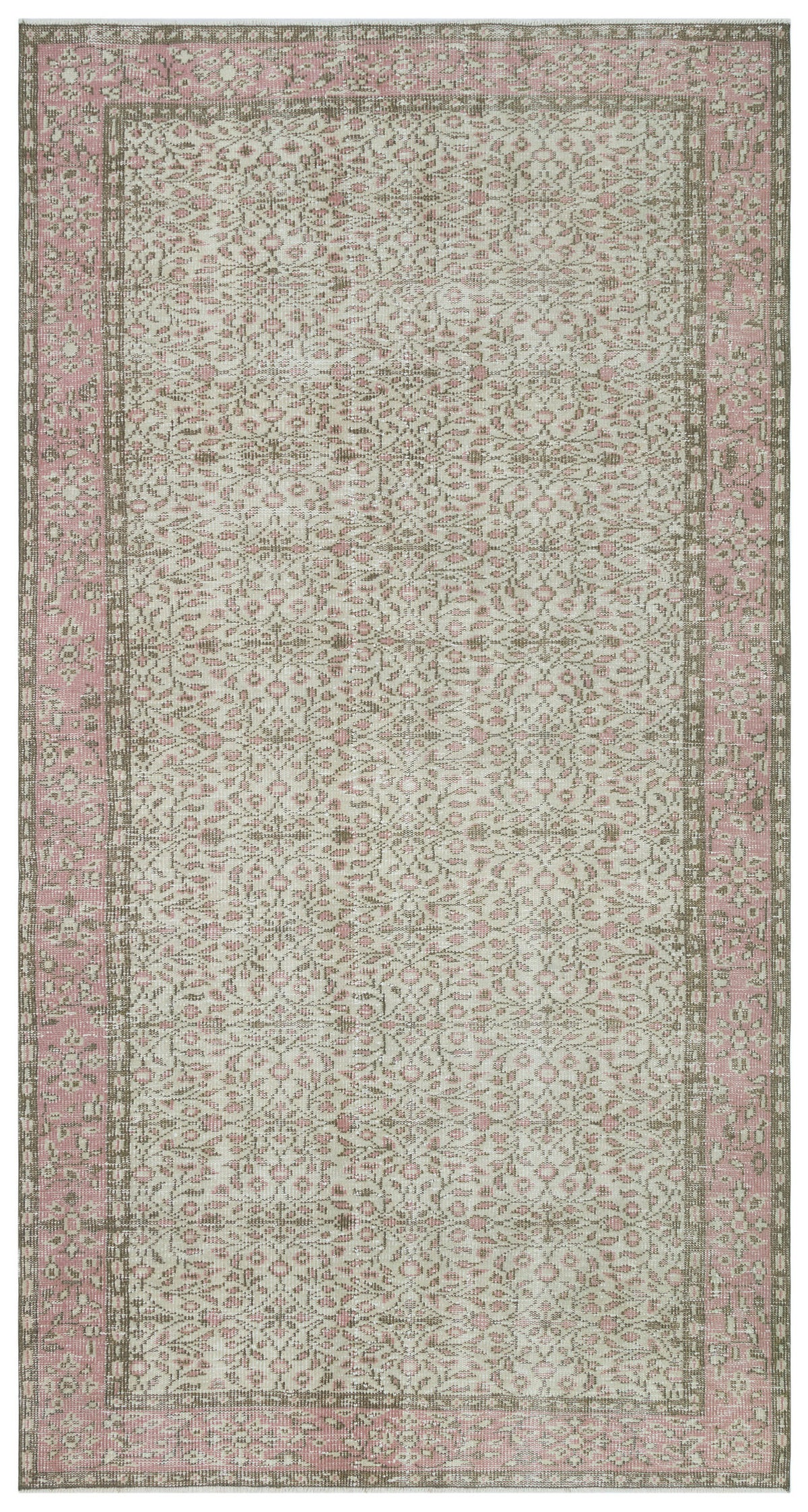 Beige Over Dyed Vintage Rug 5&#39;0&#39;&#39; x 9&#39;2&#39;&#39; ft 153 x 280 cm