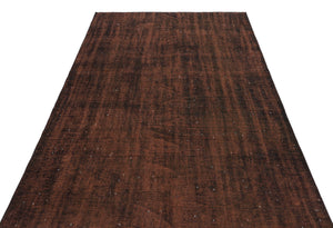 Brown Over Dyed Vintage Rug 5'2'' x 8'4'' ft 157 x 254 cm