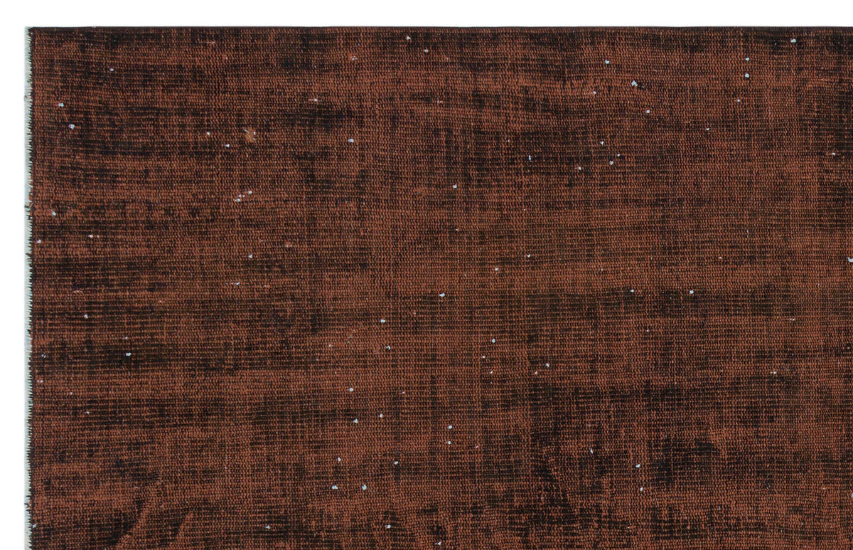 Brown Over Dyed Vintage Rug 5&#39;2&#39;&#39; x 8&#39;4&#39;&#39; ft 157 x 254 cm
