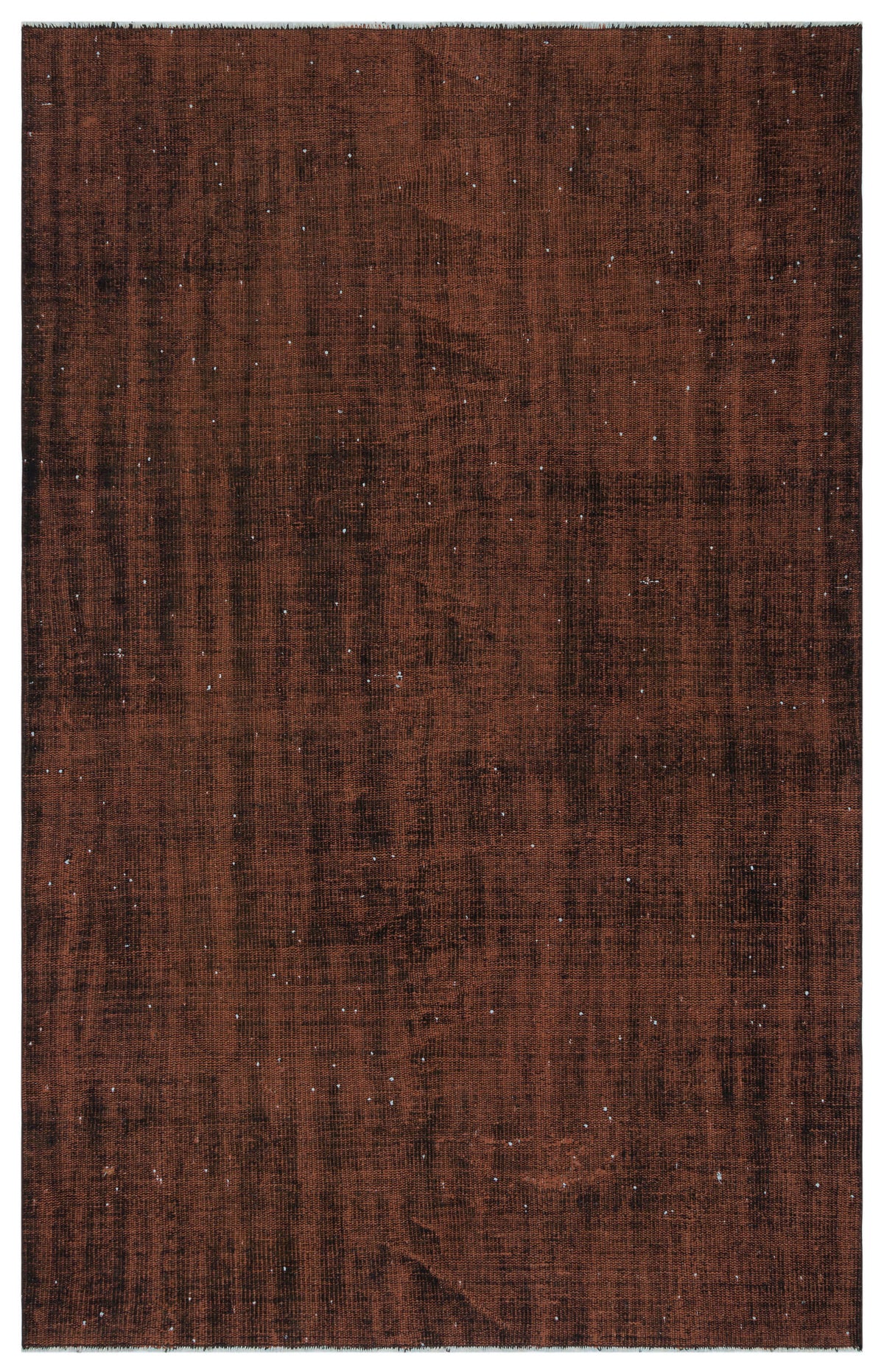 Brown Over Dyed Vintage Rug 5&#39;2&#39;&#39; x 8&#39;4&#39;&#39; ft 157 x 254 cm