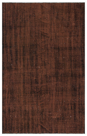 Brown Over Dyed Vintage Rug 5'2'' x 8'4'' ft 157 x 254 cm