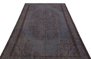 Gray Over Dyed Vintage Rug 5'4'' x 8'8'' ft 162 x 265 cm