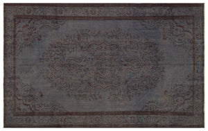Gray Over Dyed Vintage Rug 5'4'' x 8'8'' ft 162 x 265 cm