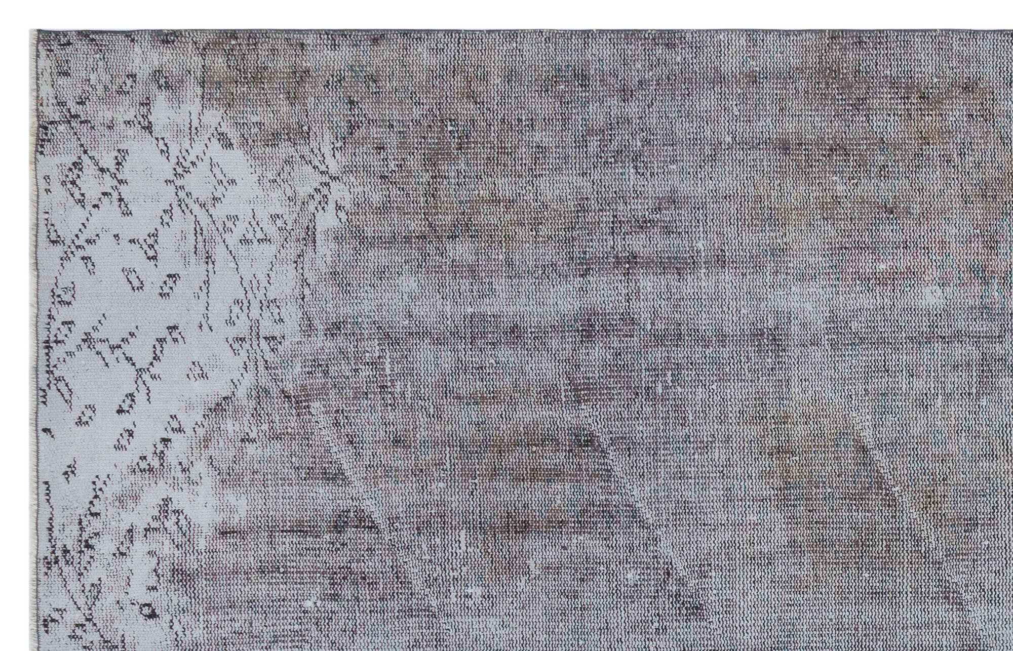 Gray Over Dyed Vintage Rug 6'2'' x 9'7'' ft 187 x 292 cm